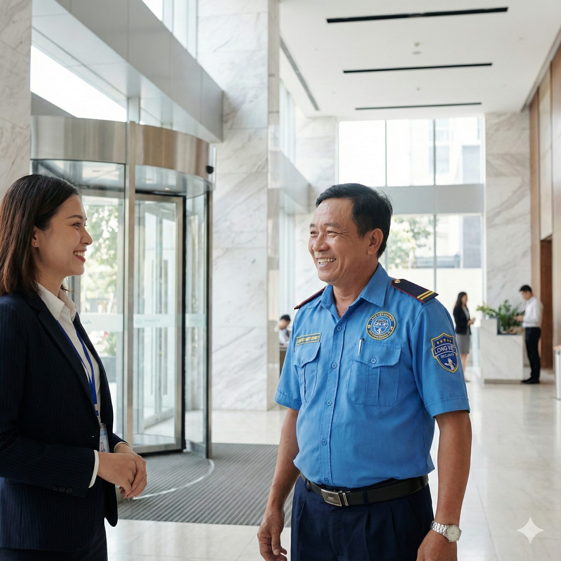 Giám sát an ninh ra vào là nhiệm vụ của bảo vệ tòa nhà