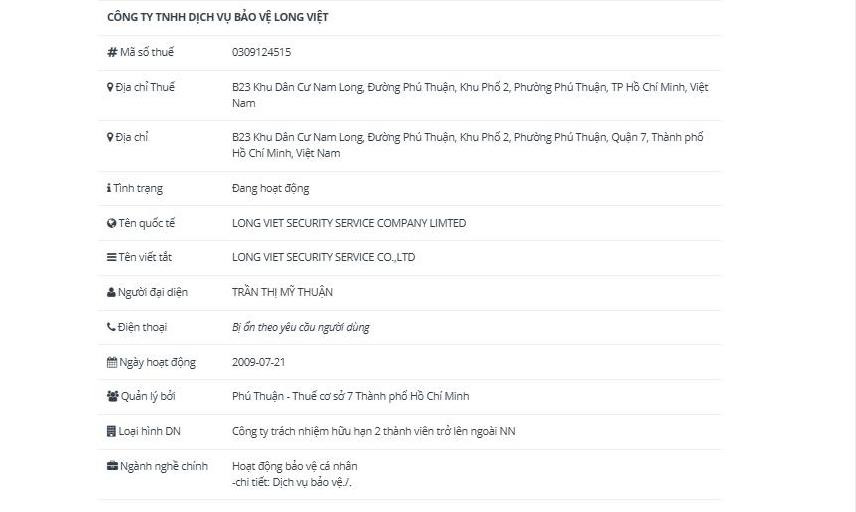 Công ty Bảo vệ Long Việt có giấy tờ pháp lý minh bạch, rõ ràng