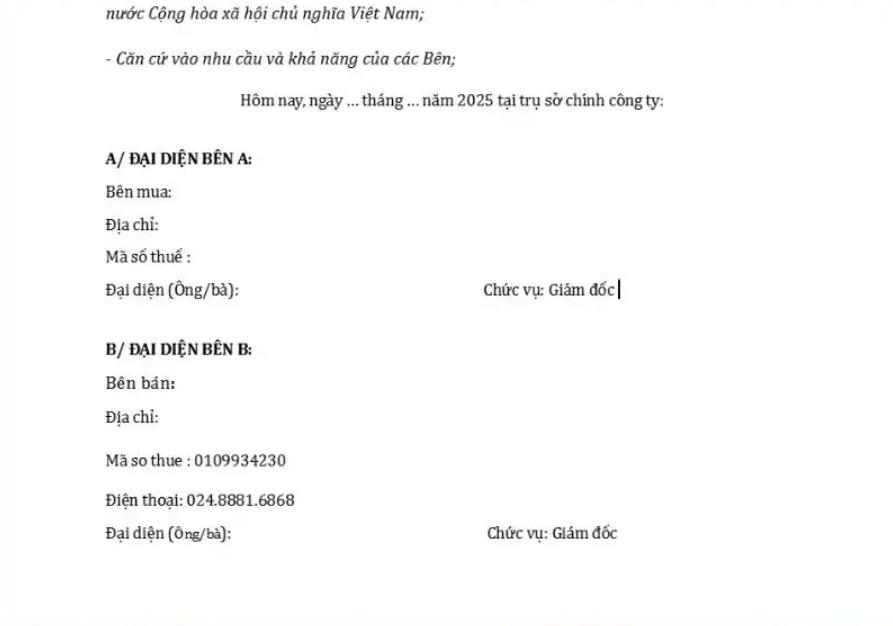 Thông tin chi tiết của đôi bên